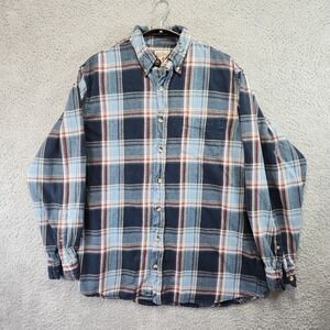 Red Head Brand Co. Flannel Button Up Shirt Mens Size LT Plaid 100% Cotton Casual
